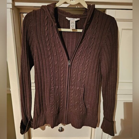 ARIZONA Brown Hooded Zipper Sweater with Pockets. Girls 14/16 - Picture 1 of 5